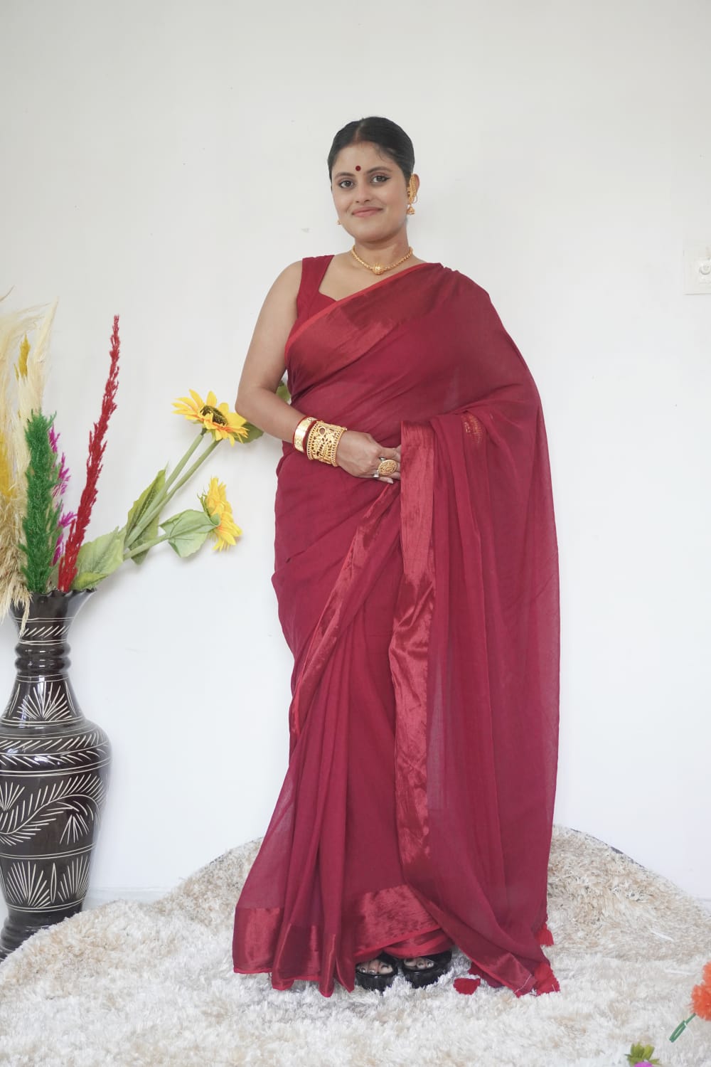Rambha pure mull cotton  saree