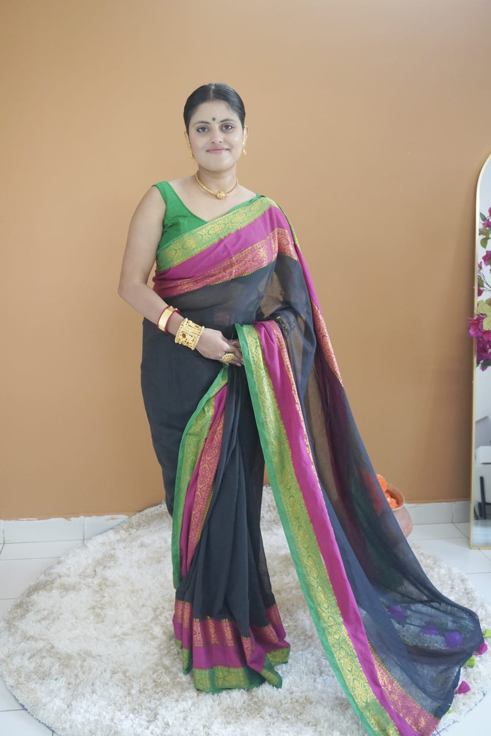 Ambika pure mull cotton saree