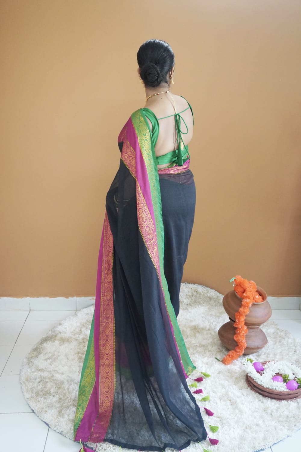 Ambika pure mull cotton saree