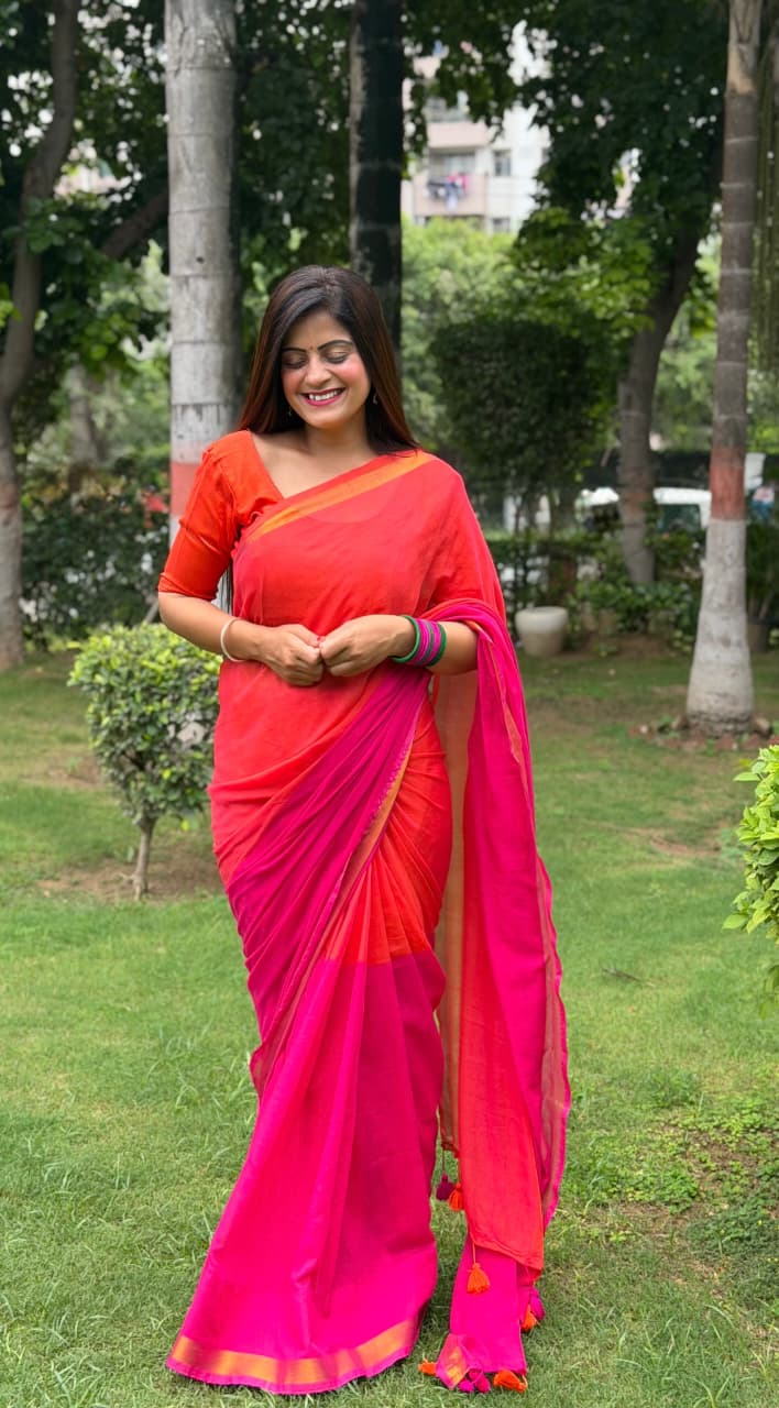 Devi pure mull cotton  Saree