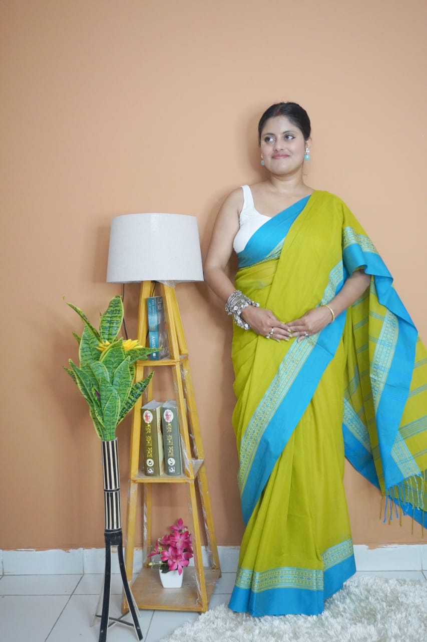 Naba Patrika pure mull cotton  saree