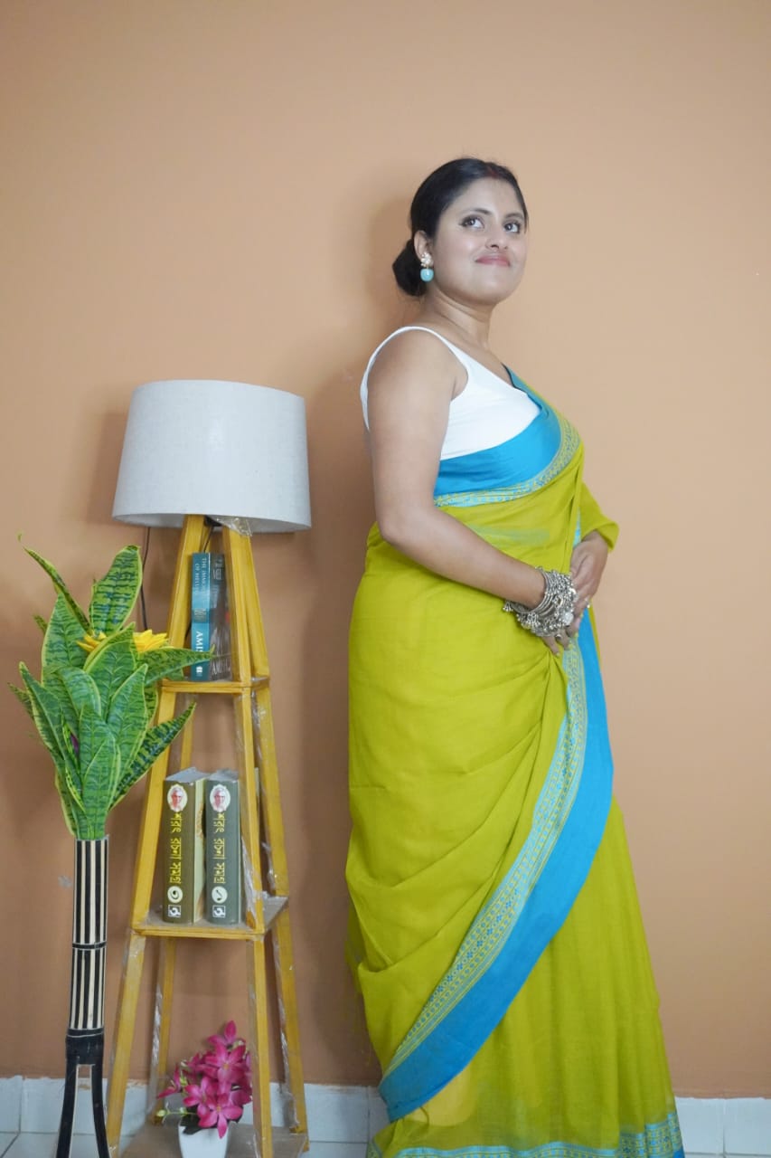 Naba Patrika pure mull cotton  saree