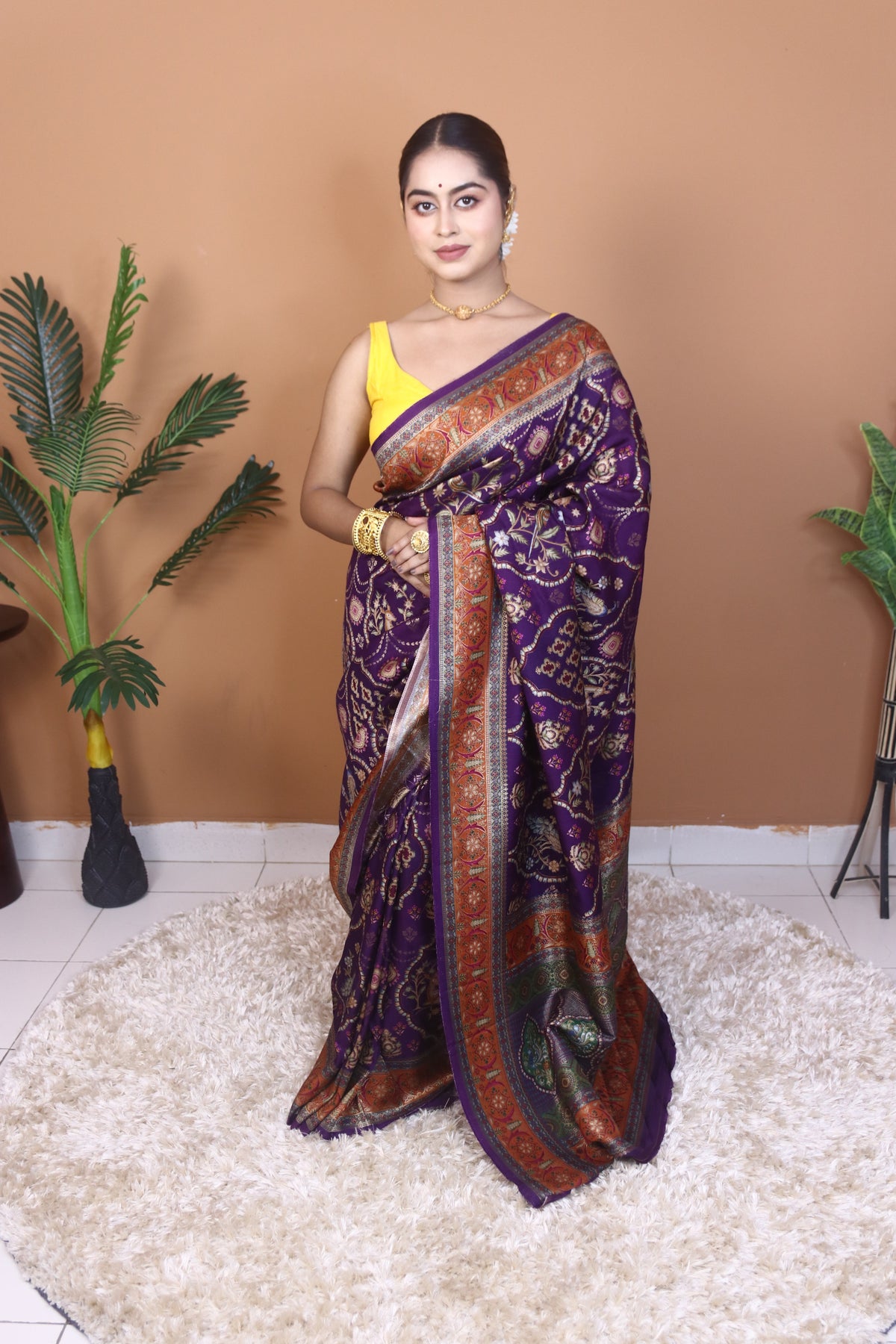 Royal Violate Pashmina Saree