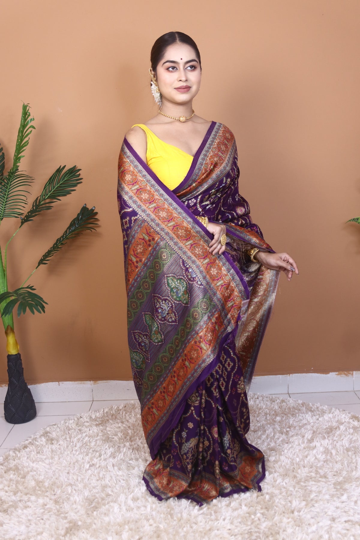 Royal Violate Pashmina Saree