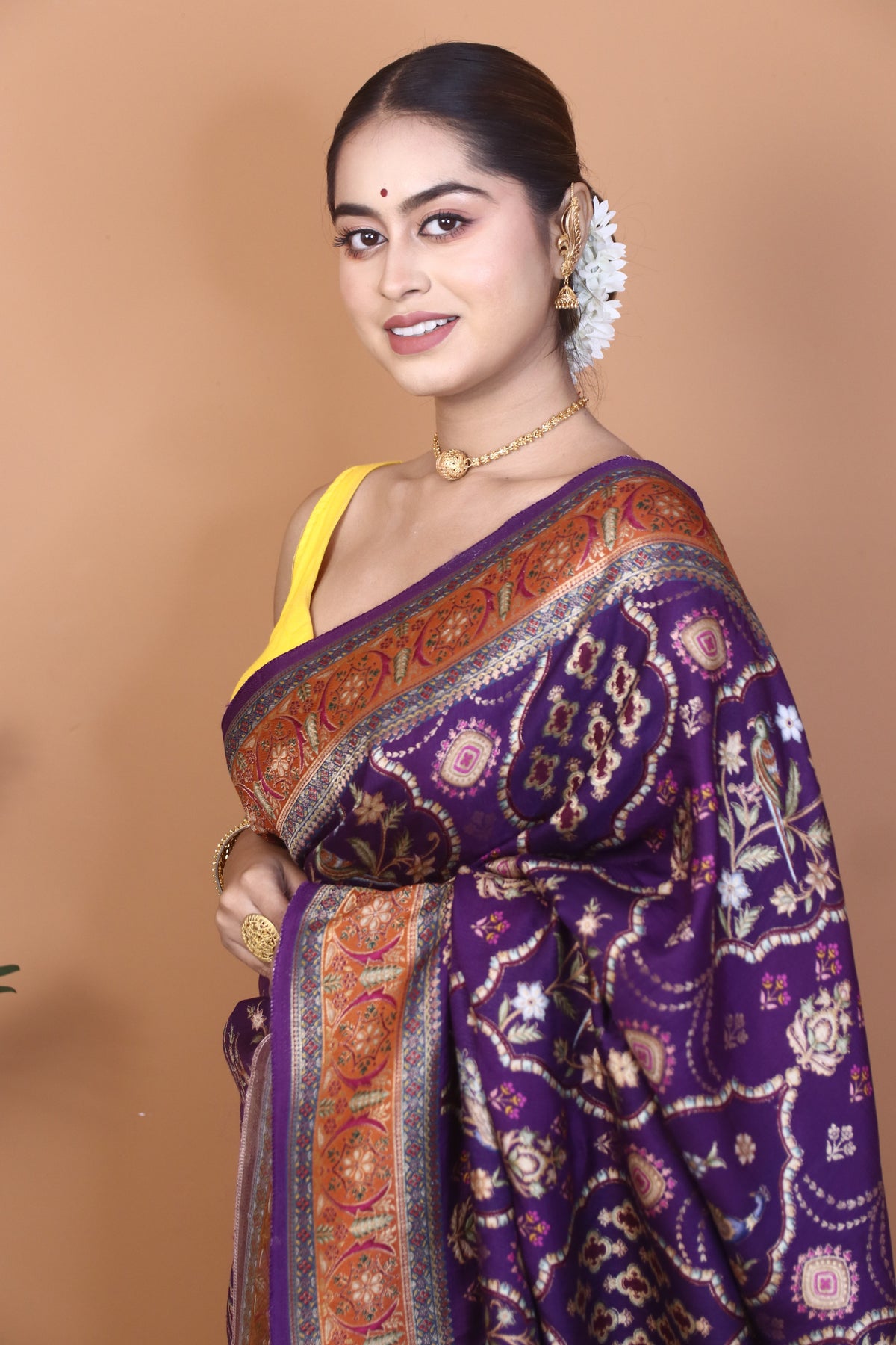 Royal Violate Pashmina Saree