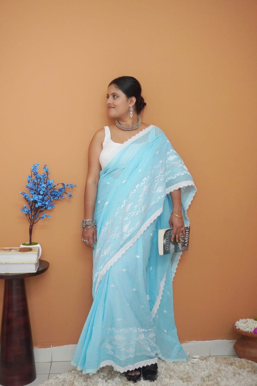 Jalangi dhakai pure mull cotton saree