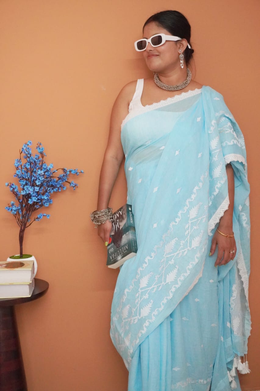 Jalangi dhakai pure mull cotton saree