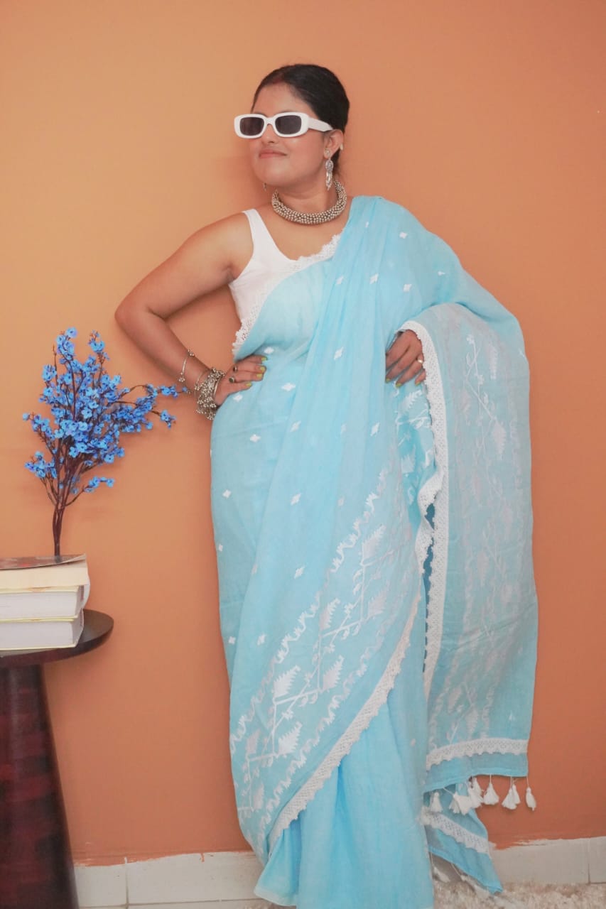 Jalangi dhakai pure mull cotton saree